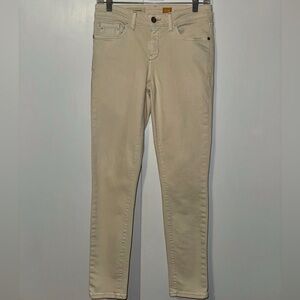 Anthropologie Pilcro Mid Rise Skinny Jeans Cream Ivory Women’s 26